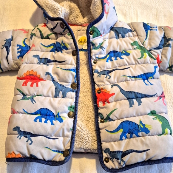 Baby Boden size 2-3 years Dinosaur sherpa lined jacket, play condition - Picture 6 of 7